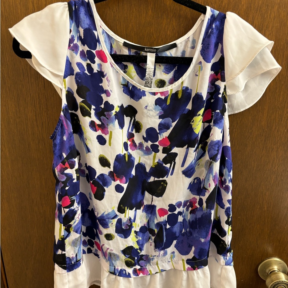 Kensie Multicolor Abstract Blouse